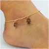 Bracelets de cheville Sandales pour chaussures de mariage Sandel Chaîne de cheville Test Stretch Gold Toe Bague Perles De Mariée Demoiselle D'honneur Bijoux Drop Livraison Jewel Dhkuf