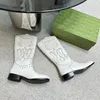 2023 Sonbahar/Kış moda sivri ayak parmağı kalın alçak topuk orta yüzey botları batı kovboy tarzı kişilik moda
