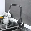 Kitchen Faucets Grey/Black Sink Faucet Intelligent Digital Display Brass Deck Mounting Rotatable And Cold Mixer Tap For