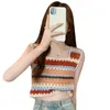 Damen-Tanks Spitzenausschnitte Jokers-Westen Colorful Hollows Cropped Square Neck Tops Drop