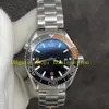 6 Color Men Super Automatic Watch Mens 43.5mm Dial Black Dial 600M Ceramic Bezel Stainless Steel Bracelet Cal.8900 Movement Om Factory Sport Watches