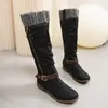 Dress Shoes Fashion Zipper Heel Laarzen Lang hoog warm laag voor vrouwen Casual dames sneeuwschoenen wijd