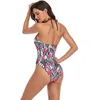 Clássico Designer Bikini Womens Swimwear Luxo Biquinis Sexy Red Lips Leopard One Piece Swimsuit