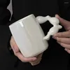 Tazze Tazza da caffè in ceramica creativa Maniglia adorabile Succo di latte Tazza di cacao Resistente al calore Colazione Farina d'avena Coppia regalo di compleanno