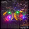 Juldekorationer 2-i-1 LED Solar Light Pine Needles Balls Lawn Stakes Lamp Waterproof Outdoor Garden Yard Art for Home Courtya DHGZD