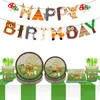 Decorazione per feste Banner di buon compleanno Animali Giungla Safari Forniture per bambini Tema ghirlanda di foresta boschiva