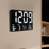 Väggklockor elektronisk klocka ledde digital temperatur datum dag display med fjärrkontroll hem vardagsrumsdekor