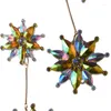 Boucles d'oreilles bohème coloré fleur cristal pour femmes longue couleur or Maxi déclaration bijoux de mariage