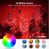USB Fairy String Lights 2M 5M 10M 20M Waterproof 16 Colors Changing Bluetooth Sliver Wire Lights for Craft Bedroom Ceiling Christmas