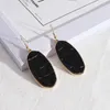 Dangle Earrings Horse Hair Leopard Leather Oval Shape Drop For Women Geometric Vintage Jewelry Wholesale