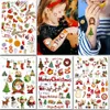 Tattoos Colored Drawing Stickers Waterproof Christmas Tattoo Stickers for Kids Temporary Tattoos Children Body Art Santa Claus Snowman Design Tattoos Women MenL2