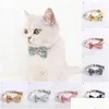 Colliers de chat mène Daisy Tournesol Imprimer Tissu Coton Collier de chien Pet Bow Tie Belle sangle de cou Bleu Rose Bowknot mignon pour petit Mi Dhth2