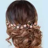 Braut Weiche Kette Haarband Rosa Blume Perle Stirnbänder Hochzeit Braut Haar Schmuck Dame Mode Hochzeit Haar Zubehör Tiaras