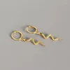 Creolen 925 Silber vergoldet Schlangenform Ohrring für Frauen Mädchen Party Hochzeit Schmuck Eh1084