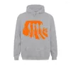 Herrtröjor herrar urverk orange pullover hoodie en stor grundläggande bomull söt tryck kawaii kläder