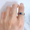 2024 I più venduti Anelli di nozze Gioielli di lusso Real 100% Argento sterling 925 Taglio smeraldo Moissanite Pietre preziose Diamanti Eternità Fatti a mano Anello di fidanzamento per donna Regalo