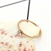 Band Ringe Liebe Schmuck Titanuim Stahl Rose Gold Farbe Ring CZ Kristall Ring Für Frauen Paar Fingerringe Hochzeit Größe 310 KK0056 Z0428