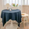 Tkanina stołowa okrągłe obrusy jadalne pokrowce stały kolor bawełniany lniany obrus dekoracyjny dom 231127