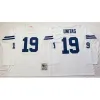 NCAA Vintage Top # 19 Johnny Unitas Jersey pas cher bleu blanc Johnny Unitas manches longues hommes maillots de football cousus chemises