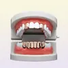 Uwin хип-хоп розового цвета на заказ набор грилей для рта, 2 шт., одинарный верх, 6 зубов, нижний набор, золотые грили9840774