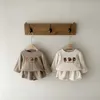 Rompers Summer Baby Bear Clothes Set Boy Girls Long Sleeve Waffle T Shirt Shorts 2pcs Casual Outfits Cotton Children Suit 230427