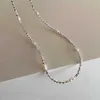 Hänghalsband kupolkameror Allnewme French Bling Silver Water Wave Chain Pärlad halsband Verkligt sötvatten Pärlsträng Chokers Halsband för kvinnor AA230428