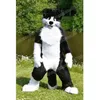 JUL Black Long Fur Fox Husky Mascot Costume Halloween Fancy Party Dress Cartoon Character Outfit Suit Carnival Unisex Outfit Advertising Props