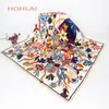 Sarongs 100 Twill Silk Scarf Women Print Shawl Echarpe FourLard Femme Square Scarves For Hijab Bandanas Bufandas Mujer 130130cm 230427