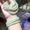 Link Bracelets Natural Green Lace Jade Bucket Beads Bracelet Charms Fashion Personalized For Men Women Gemstone Jewelry 1pcs