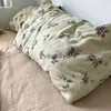 Ensembles de literie coréen rétro Floral King Size ensemble 100% coton ensembles de textiles de maison doux simple Double housse de couette avec drapsvaiduryd