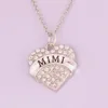 Подвесные ожерелья женский ювелирный ожерелье для колье для BFF Heart Charm Mimi написано кристаллы Mujer Moda Zin