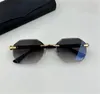 Novo design de moda óculos de sol masculinos 0439S armação sem aro lentes de corte irregular estilo simples e popular óculos de proteção UV400 de alta qualidade ao ar livre