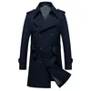 Trench da uomo 2023 Cappotto classico solido Plus Size Frangivento Affari di alta qualità Casual Vento Abbigliamento uomo M-8XL Giubbotti