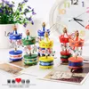 Christmas Toy Christmas Merry Wooden Carousel Decoration Mini Beautiful Wooden Christmas Children's Gift Toys New Year Christmas Gift Pendant 231128