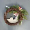 Decorative Flowers Christmas Wreath Red Truck Rustic Artificial Plant Rattan Fall Front Door Round Garland Simulation Berries Festive