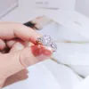 Anéis de casamento Rodada de quatro joias de zirconia de luxo para mulheres noivado do dia dos namorados Jewlery