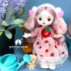 Dolls Mini Fashion 16cm Girl Toys Kleed met schattige pyjama oogmasker Beweegbaar joint body For Kids Birthday Gift 230427