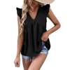 Women's Blouses Womens Tank Tops Loose Fit Summer Ruffle 3 Quarter Sleeve Shirts Women Blouse With Sleeves Graphic Tee