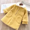 Giacche Imitazione Visone Velluto Cappotto lungo Ragazze Autunno Inverno Caldo Sciolto Misto Lana Giacca Bambini Coreano Moda Cappotto in pile TZ378 231128