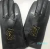 Guantes Desinger para Hombre y Mujer Piel de Oveja Real Negros Bordados B Metal C Guantes Guantes de Pantalla táctil de Moda para Ciclismo al Aire Libre Acolchados y Engrosados a Prueba de Viento