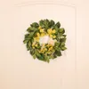 Fiori decorativi Foglie verdi artificiali Corona di primavera Porta d'ingresso Simulazione Ghirlanda Camomilla Rosa Eucalipto per decorazioni per feste domestiche