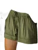 Shorts pour femmes 2023 été printemps couleur unie pantalon à jambe droite femmes grande poche décontracté élastique pantalons