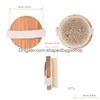 Bath Brushes, Sponges & Scrubbers Natural Exfoliating Bristle Bath Brush Wooden Body Mas Spa Dry - Bathes Set Bathing Drop Delivery Ho Dh3Xq