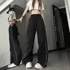 Calças femininas capris y2k techwear sweatpants mulheres streetwear coreano hip hop harajuku carga pára-quedas calças senhora perna larga joggers calças 231128