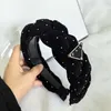 Black Leather Sponge Vintage Fashion Gifts Hairband Classic Designer Brand Headwear Winter New Women Face Washing and Makeup Headband Hair Clip