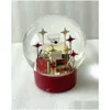 Julekorationer 2022 Edition Cclassics Snow Globe With Golden Tree Inside Crystal Ball för speciell födelsedagsnyhet VIP Gift D DHF1S