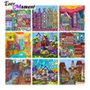 Stitch Ever Moment Diamond Målning Cartoon Colorful House Picture 5D Harts Full Square Round Drill Gift Home Decoration ASF2134