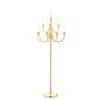 Candelabri da pavimento in oro a 13 bracci Centrotavola per tavoli da 48 "Portacandele in metallo alto Centro De Mesa Decorativo De Comedor imake867