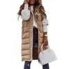 Gilets pour femmes Femmes Gilet Manteau Sans Manches Hiver Élégant Rembourré À Capuche Slim Fit Avec Fermeture À Glissière Pour Le Froid