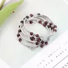 Strand Natural Stone Wrapped Bracelet For Women Healing Beaded Quartz Cuff Bangles Bracelets